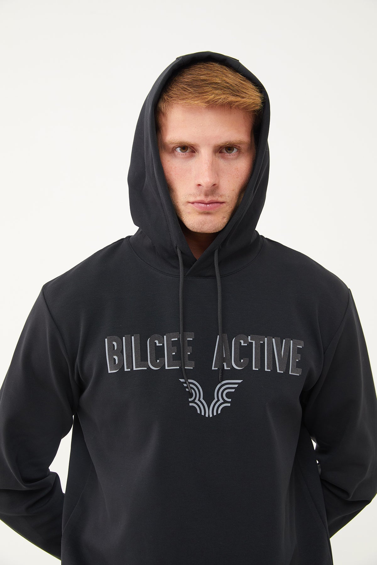 Men's Front Flock Printed Hoodie