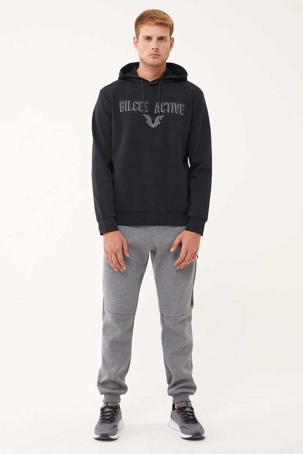 Men's Front Flock Printed Hoodie