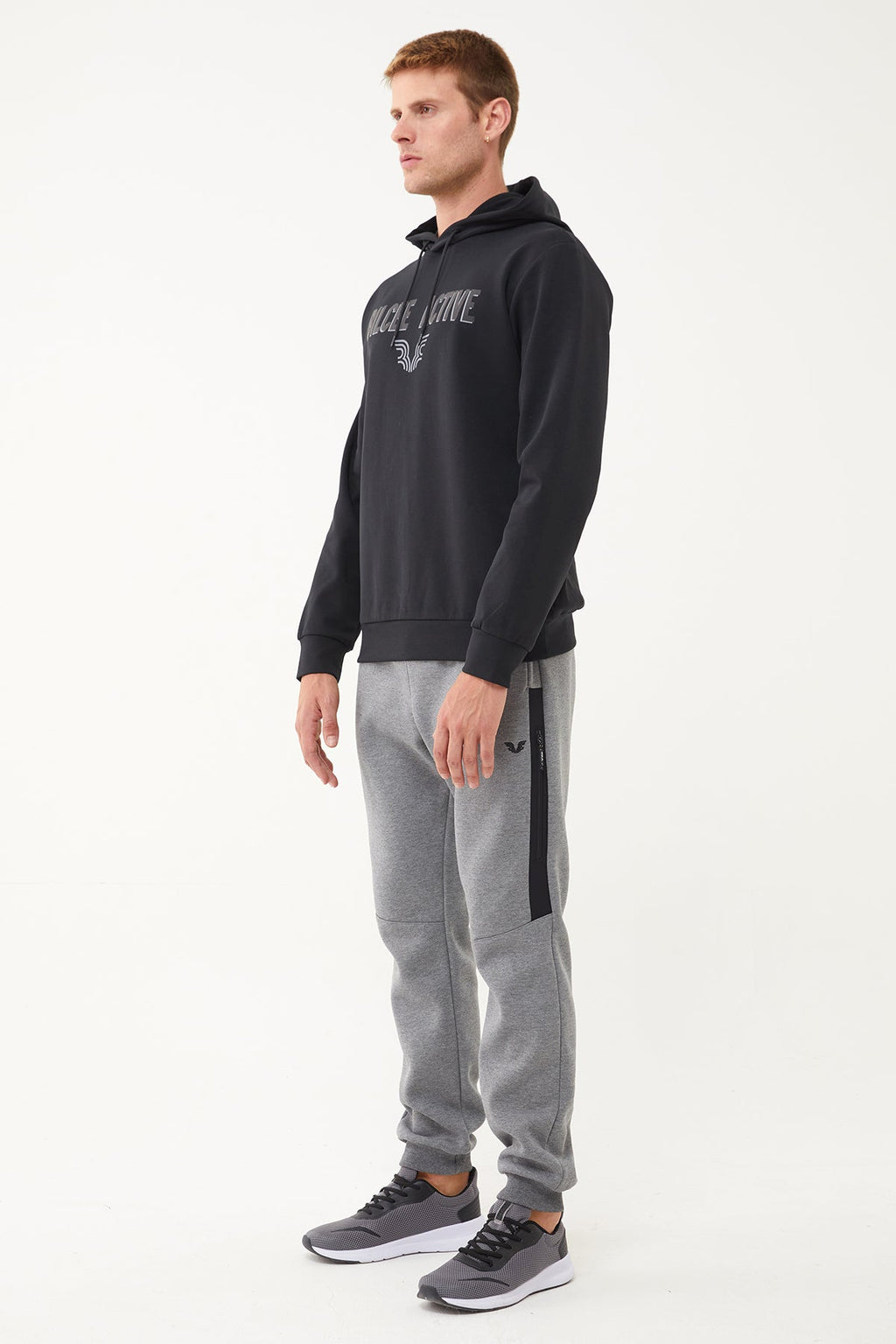 Men's Front Flock Printed Hoodie