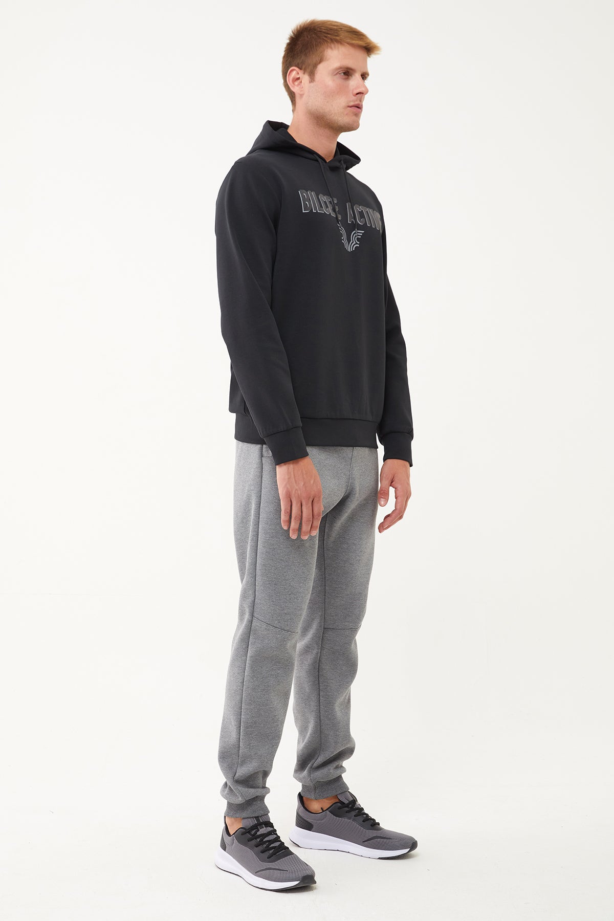 Men's Front Flock Printed Hoodie