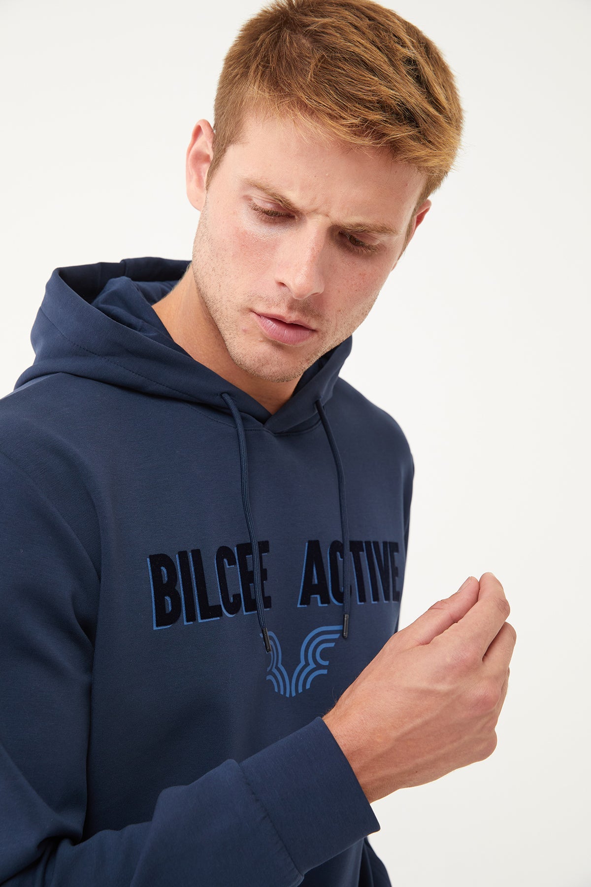 Men's Front Flock Printed Hoodie