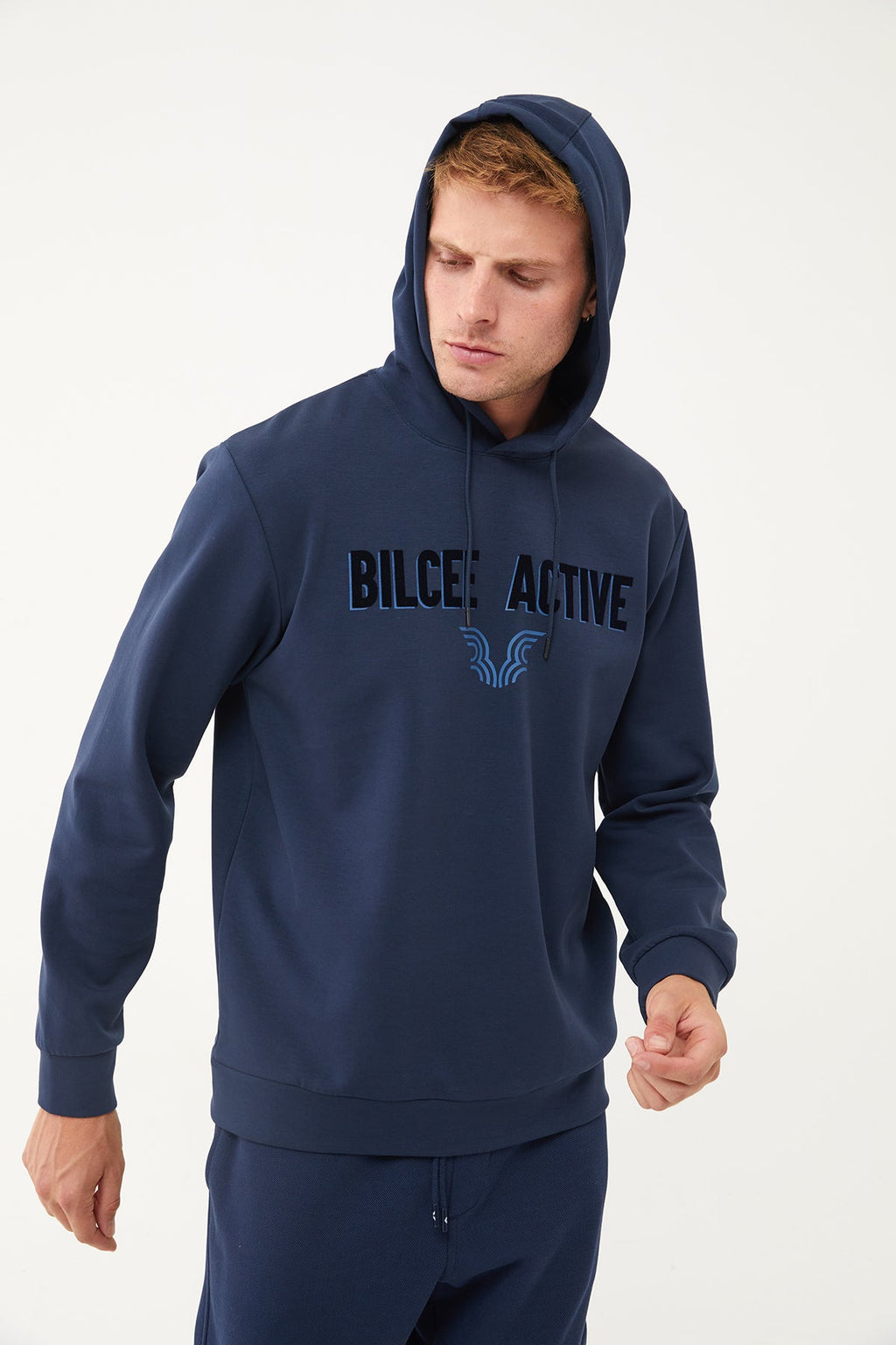 Men's Front Flock Printed Hoodie