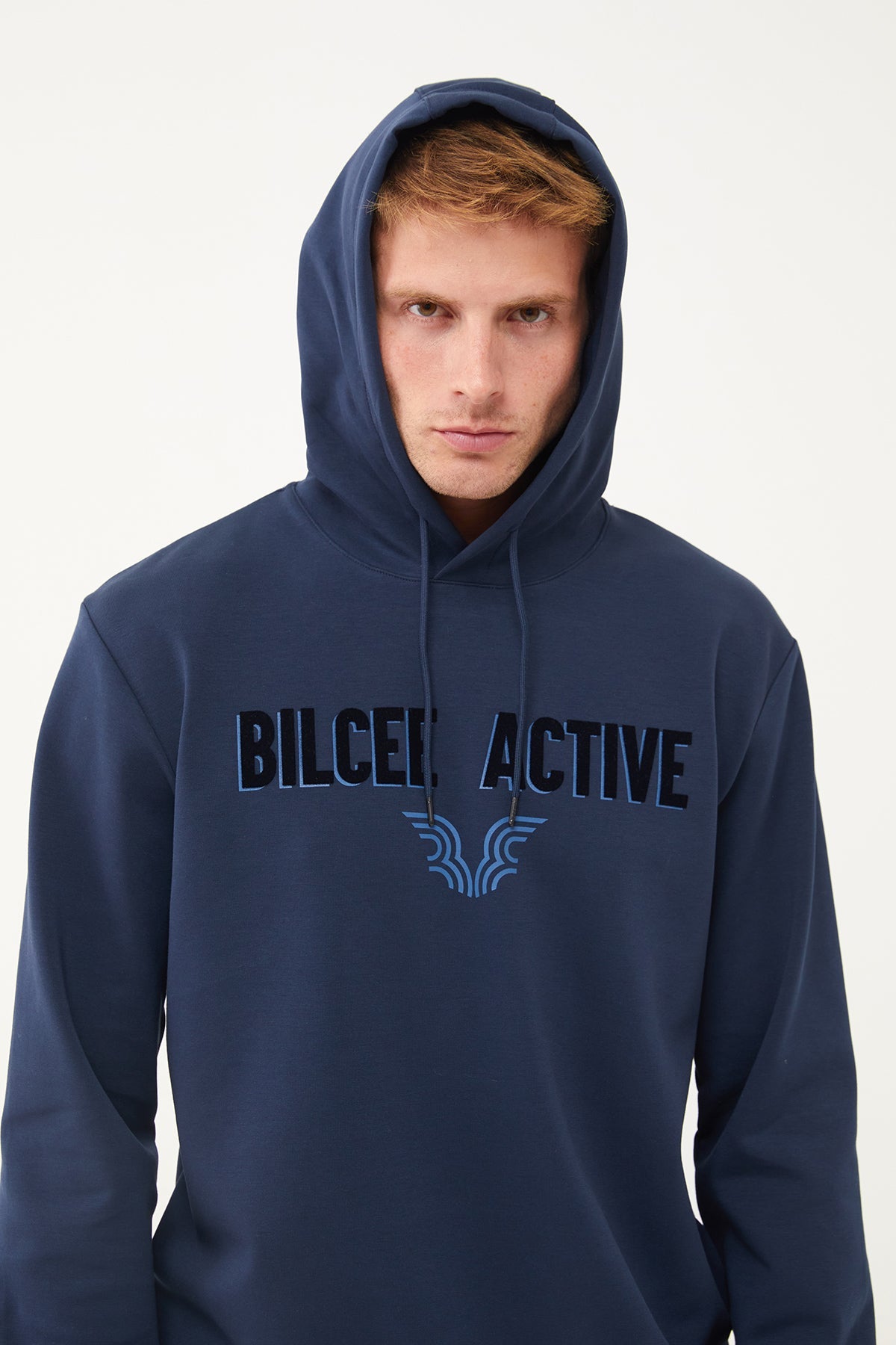 Men's Front Flock Printed Hoodie