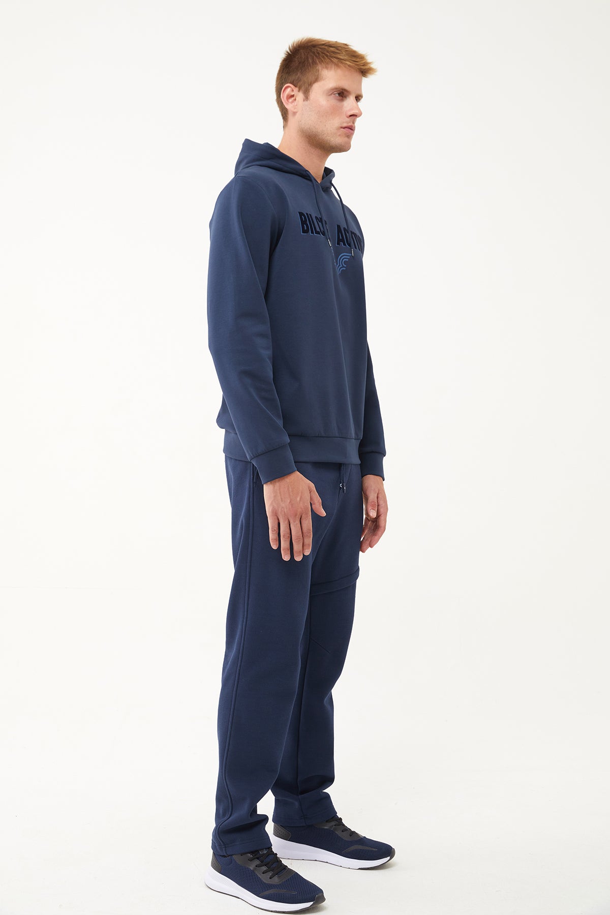 Men's Front Flock Printed Hoodie