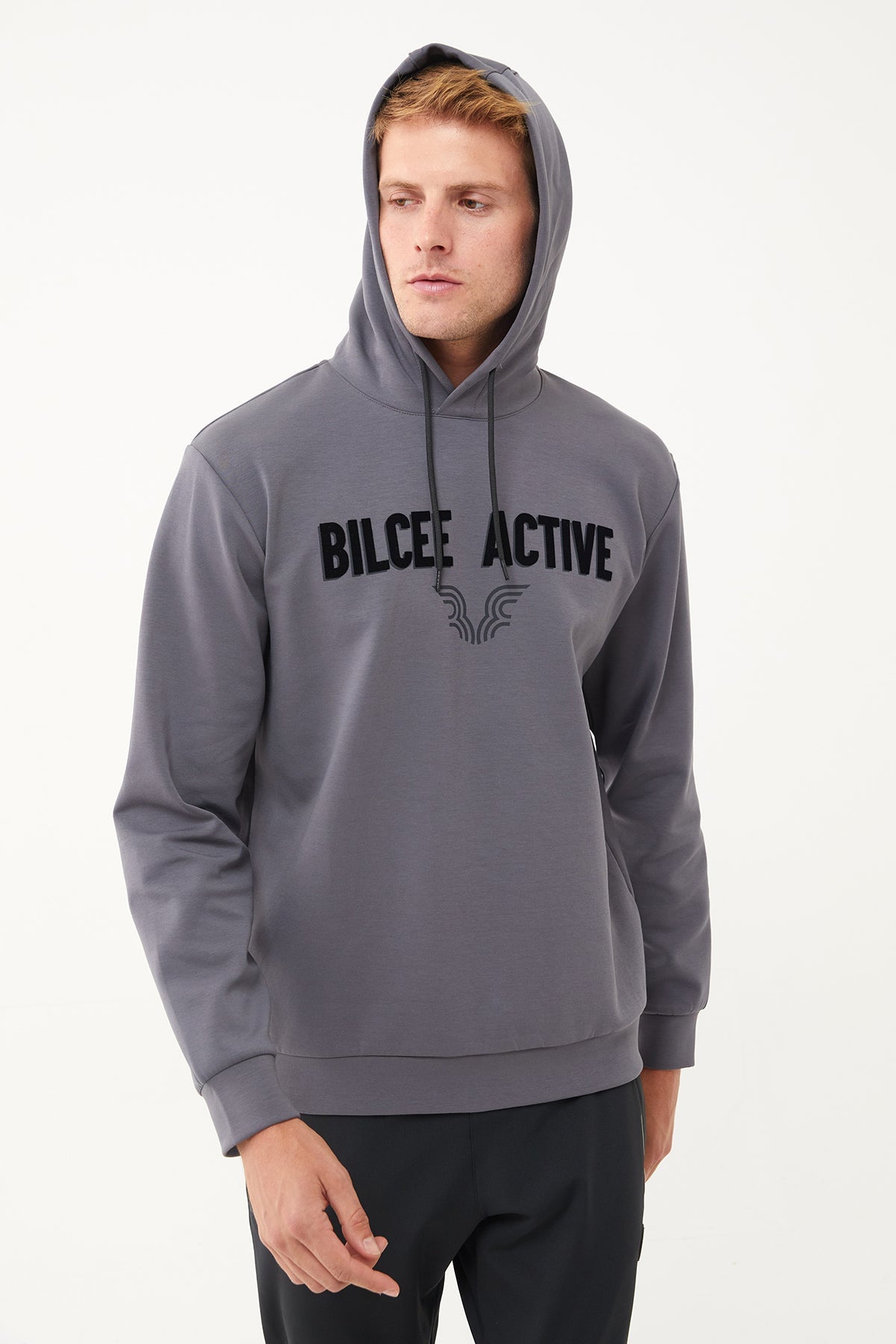 Men's Front Flock Printed Hoodie