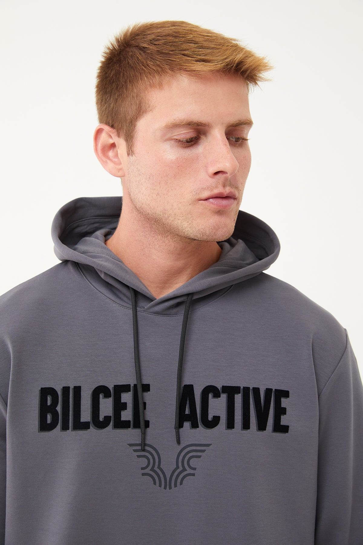 Men's Front Flock Printed Hoodie