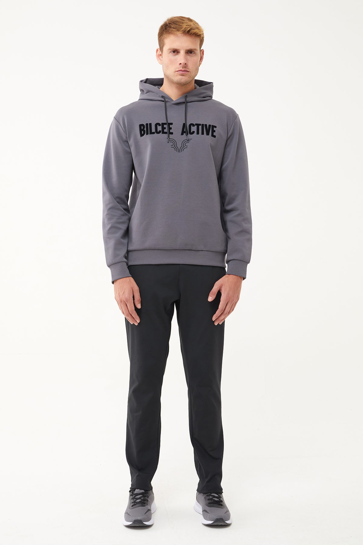 Men's Front Flock Printed Hoodie