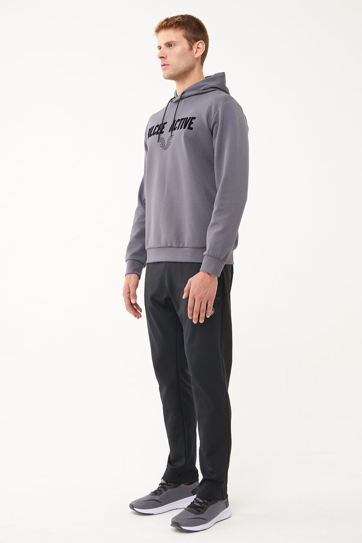 Men's Front Flock Printed Hoodie