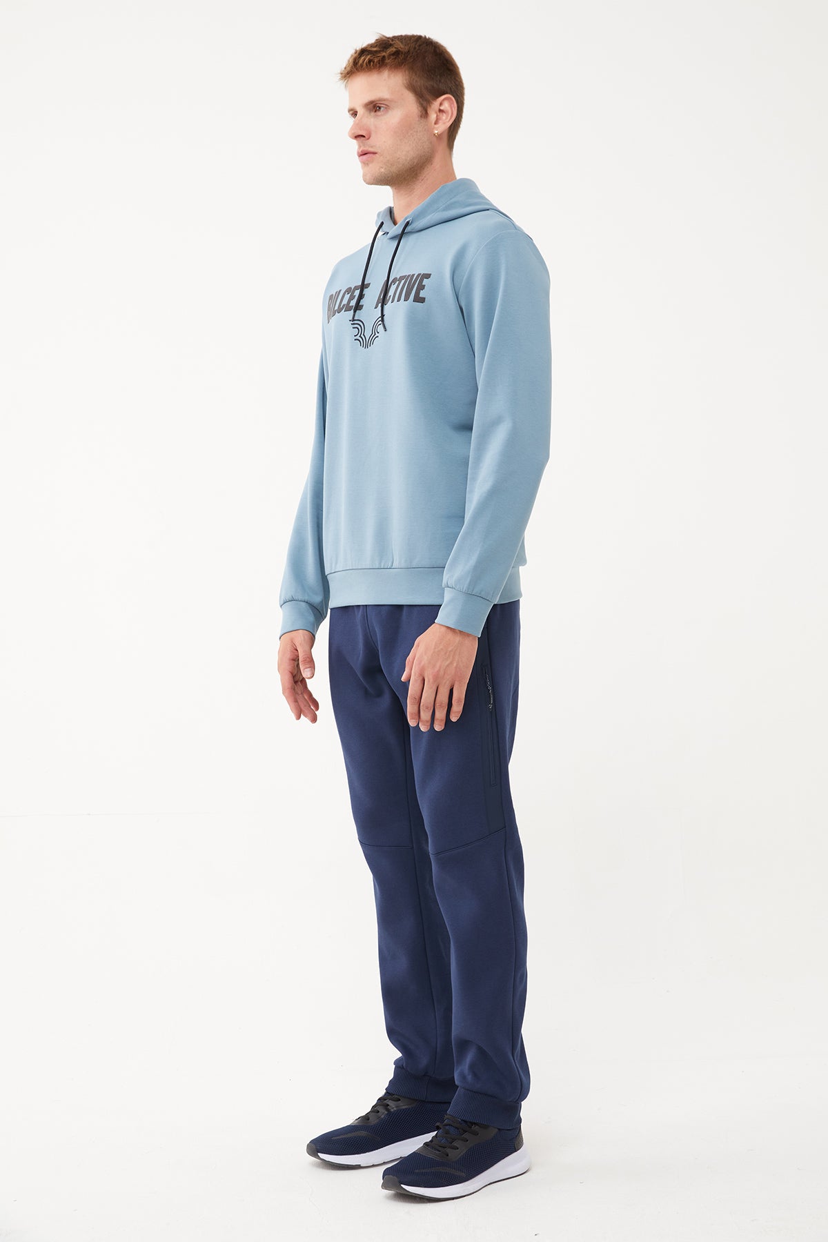 Men's Front Flock Printed Hoodie