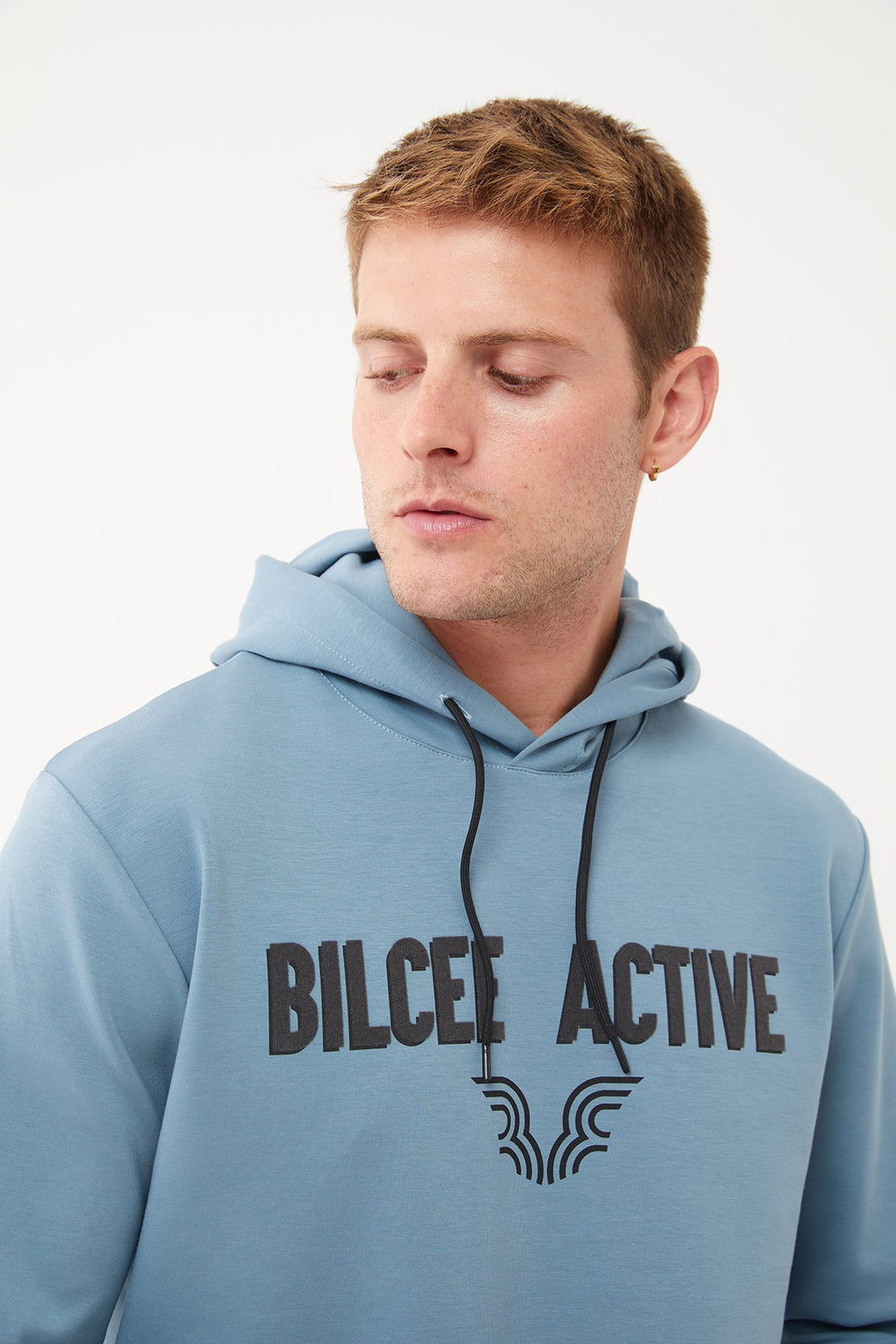 Men's Front Flock Printed Hoodie