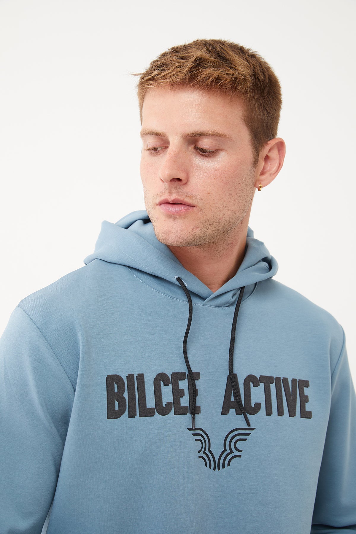 Men's Front Flock Printed Hoodie