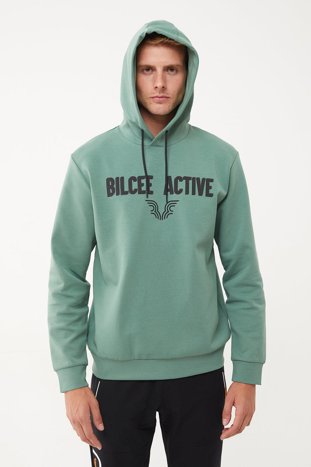 Men's Front Flock Printed Hoodie