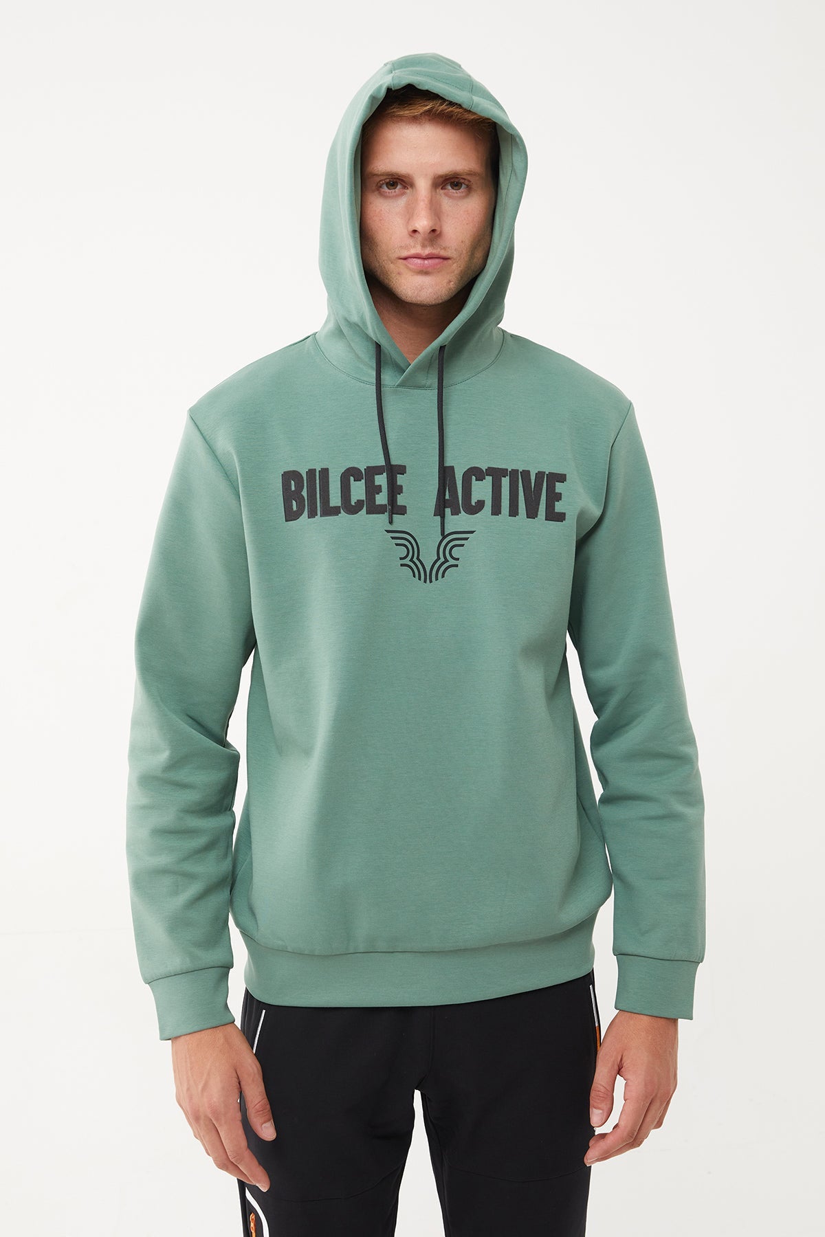 Men's Front Flock Printed Hoodie
