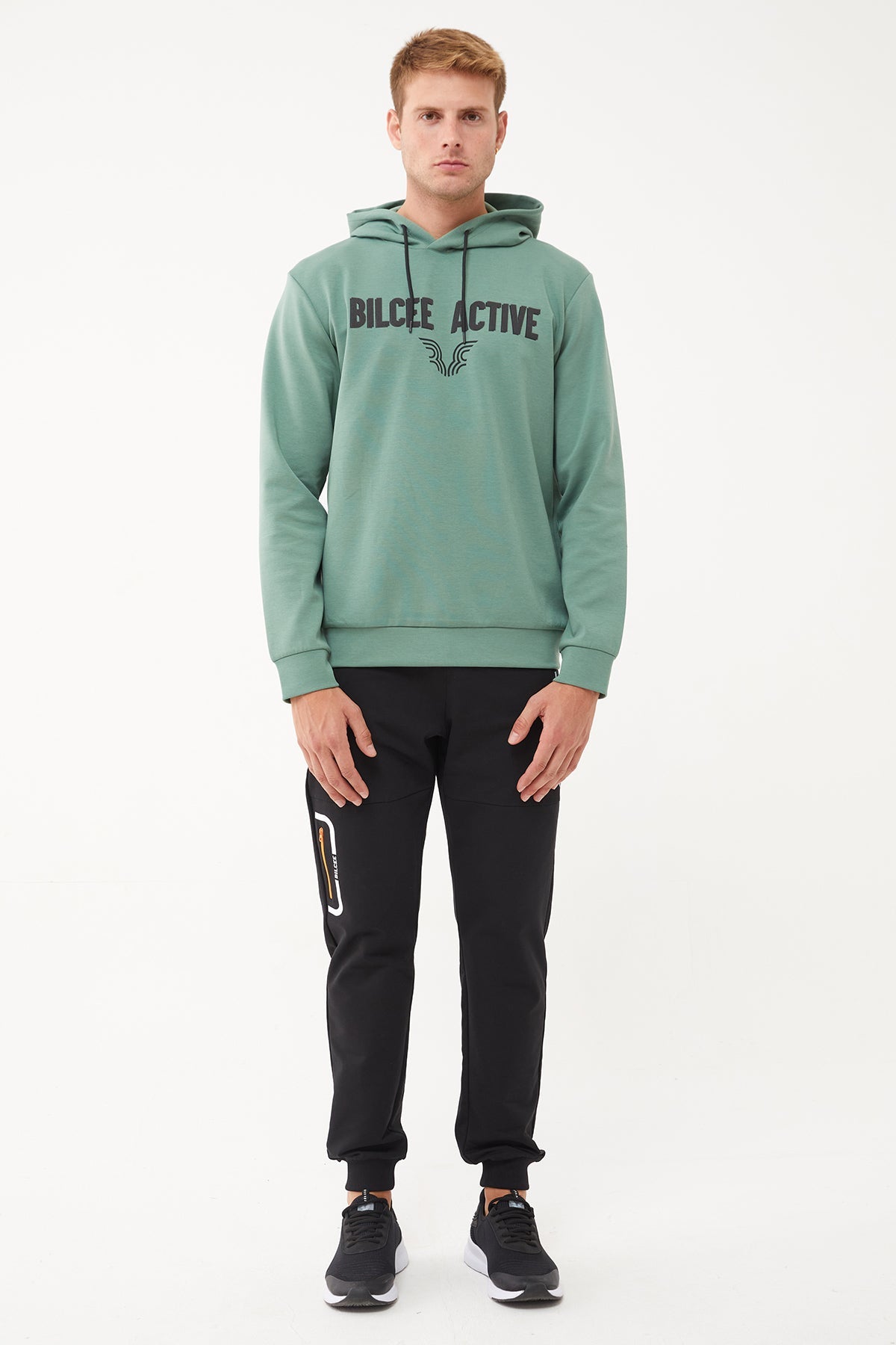 Men's Front Flock Printed Hoodie