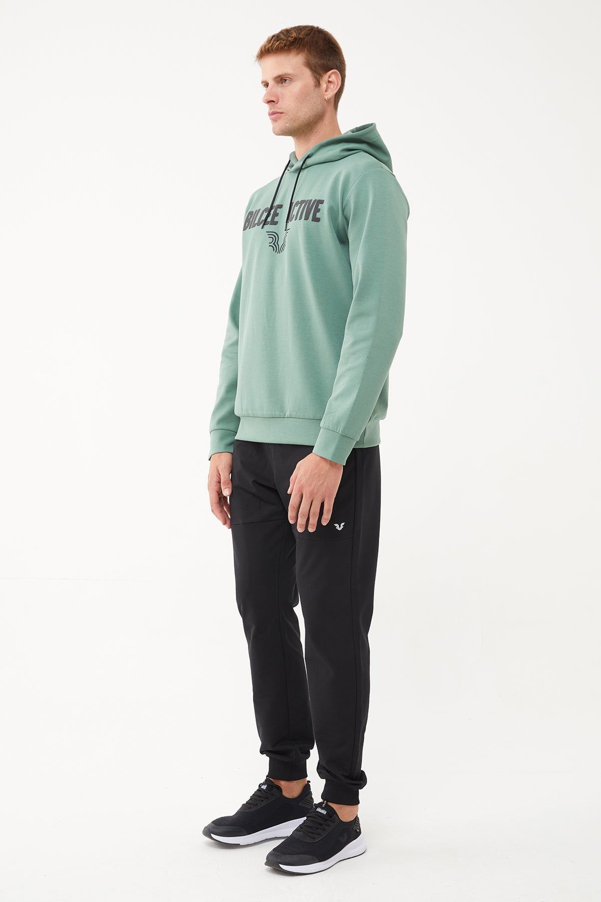 Men's Front Flock Printed Hoodie