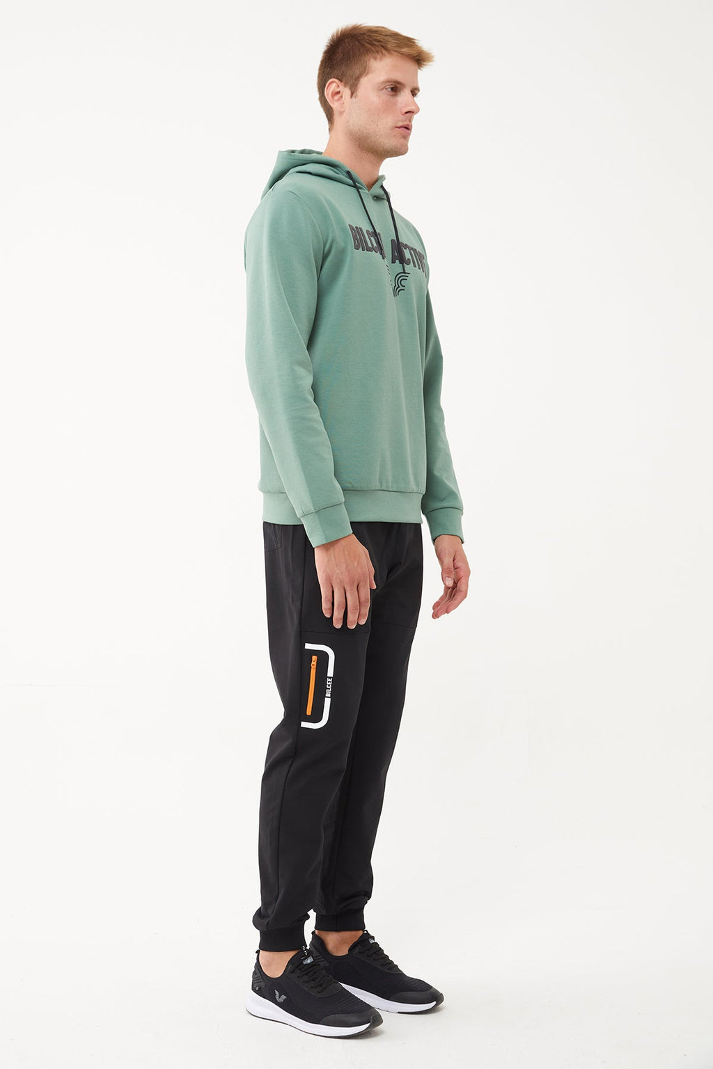 Men's Front Flock Printed Hoodie
