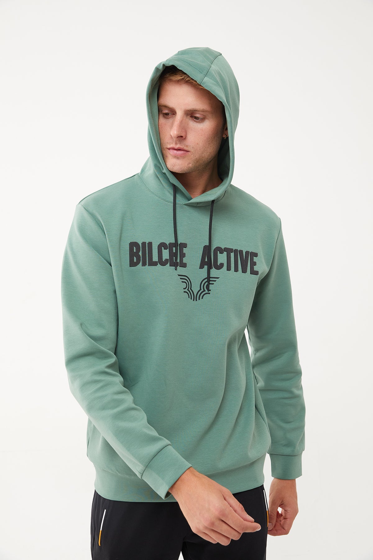 Men's Front Flock Printed Hoodie