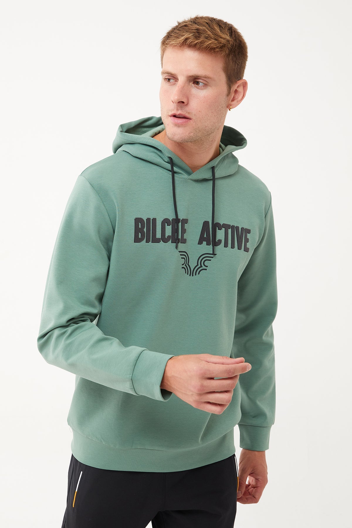 Men's Front Flock Printed Hoodie