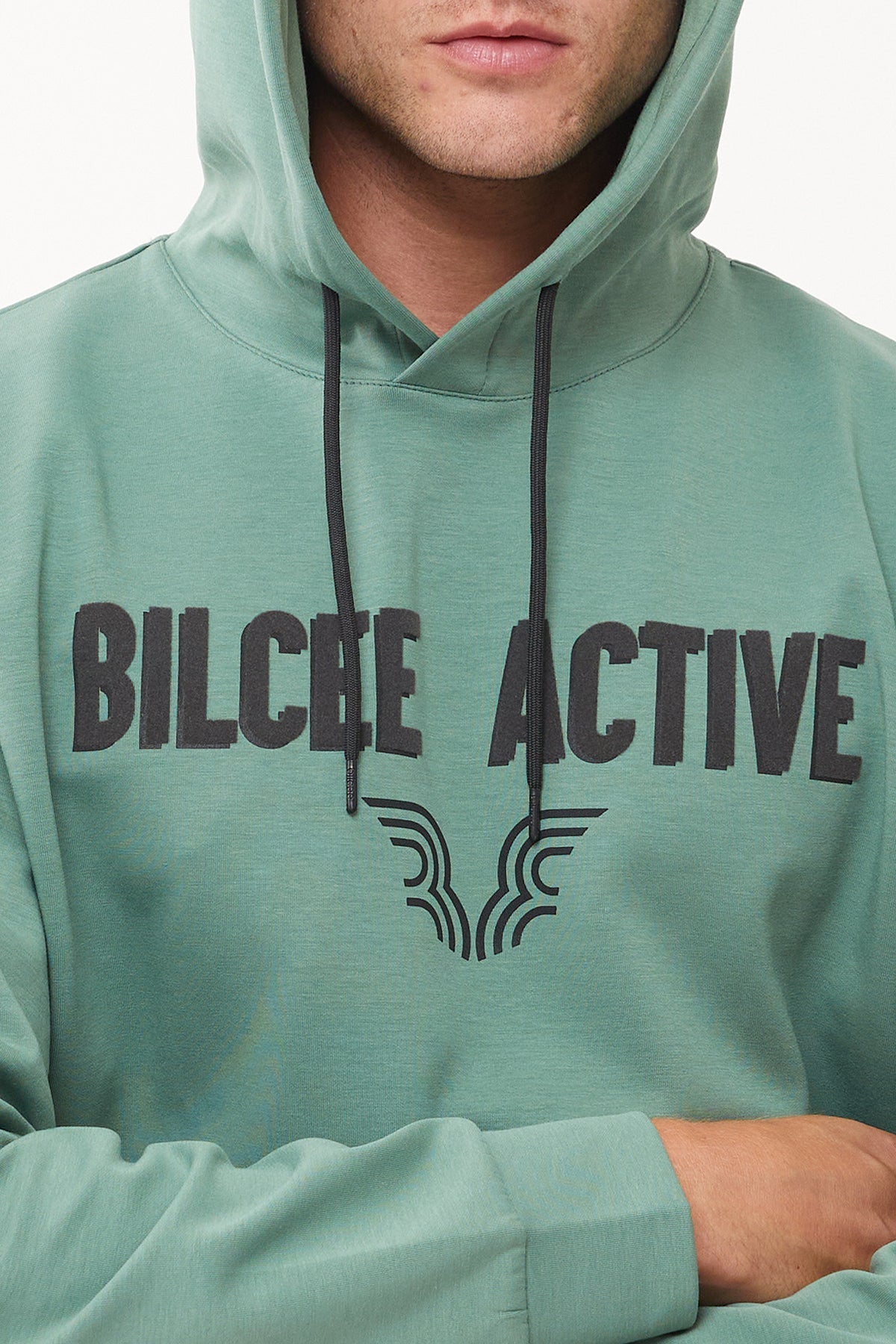 Men's Front Flock Printed Hoodie
