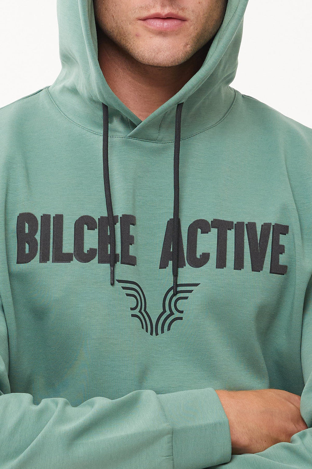 Men's Front Flock Printed Hoodie