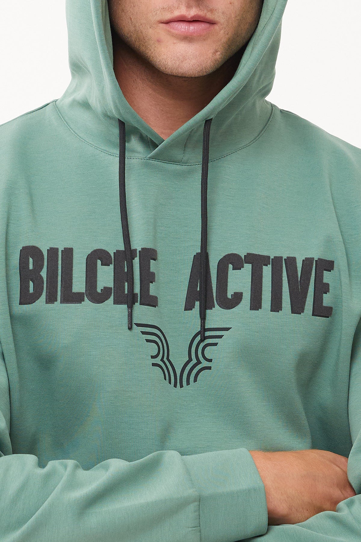 Men's Front Flock Printed Hoodie