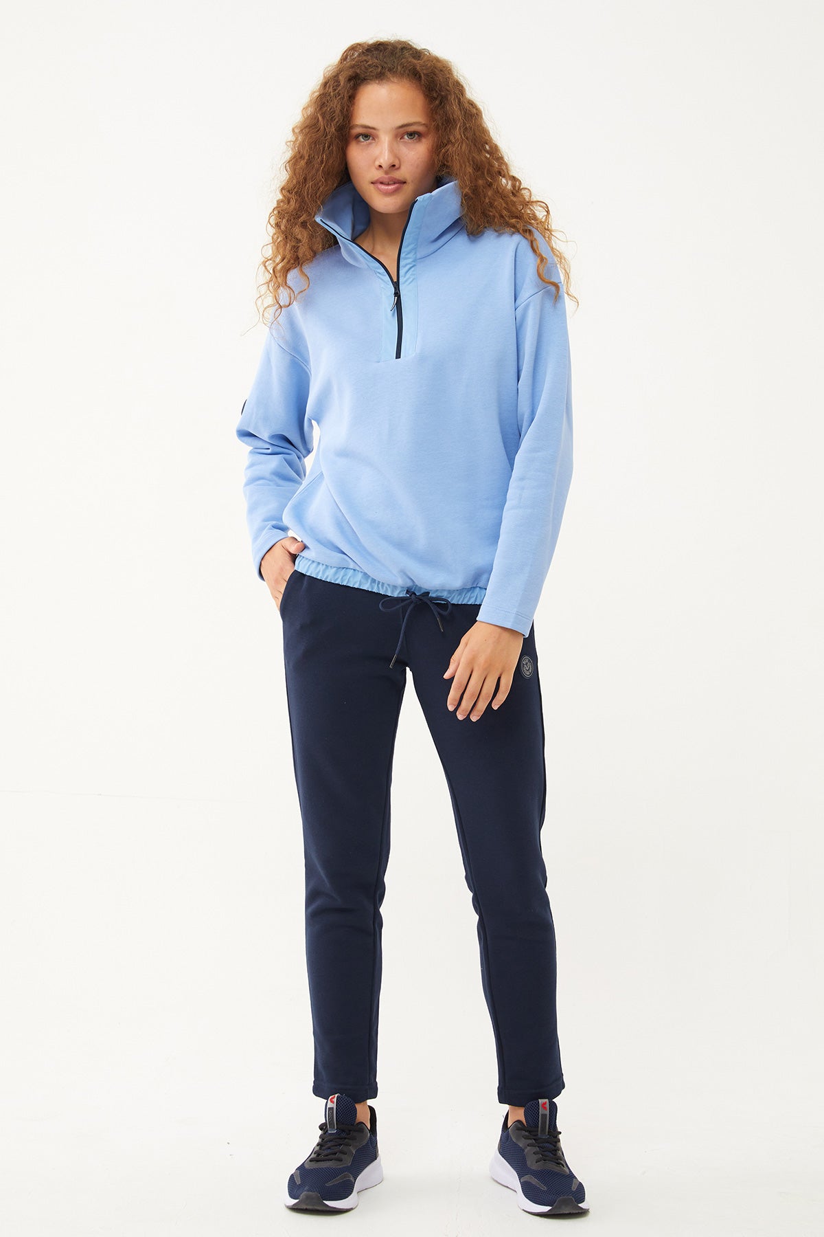Women's Half Zipper Hoodie Tracksuit