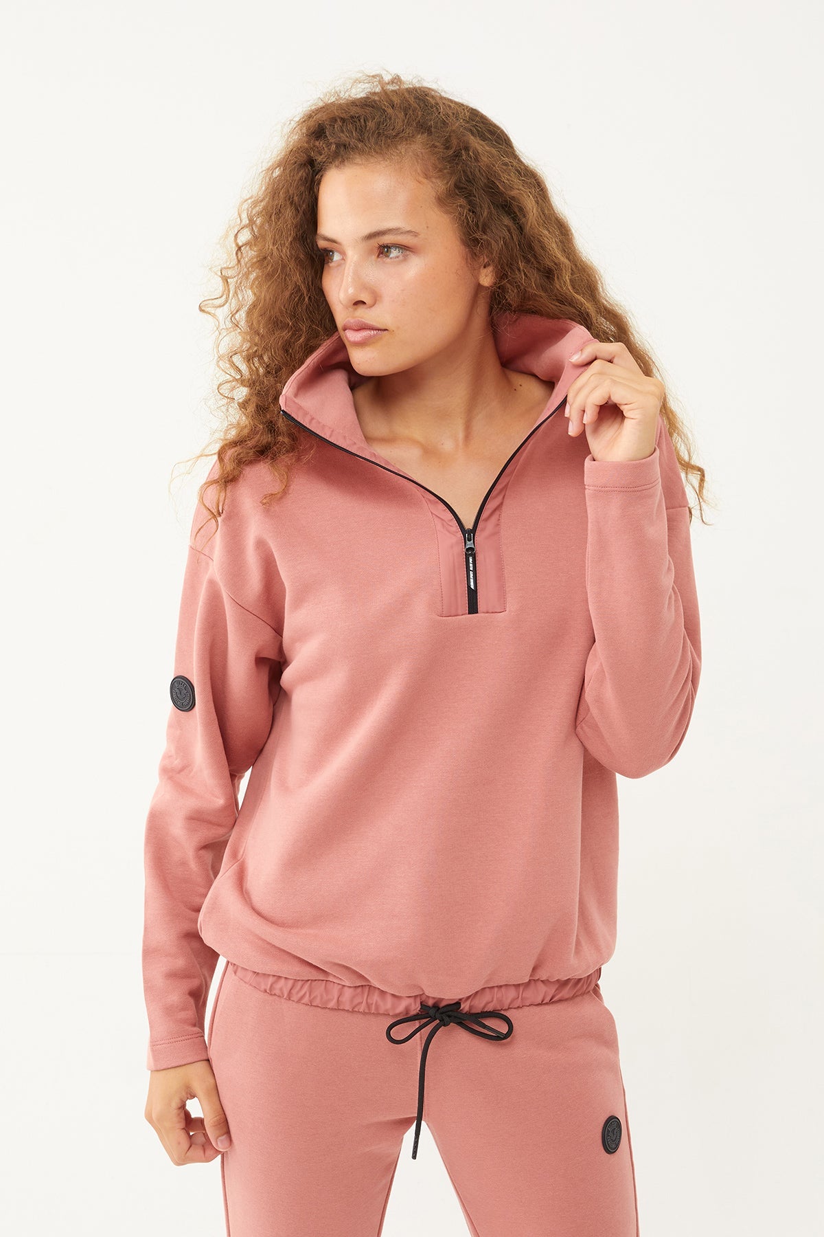 Women's Half Zipper Hoodie Tracksuit