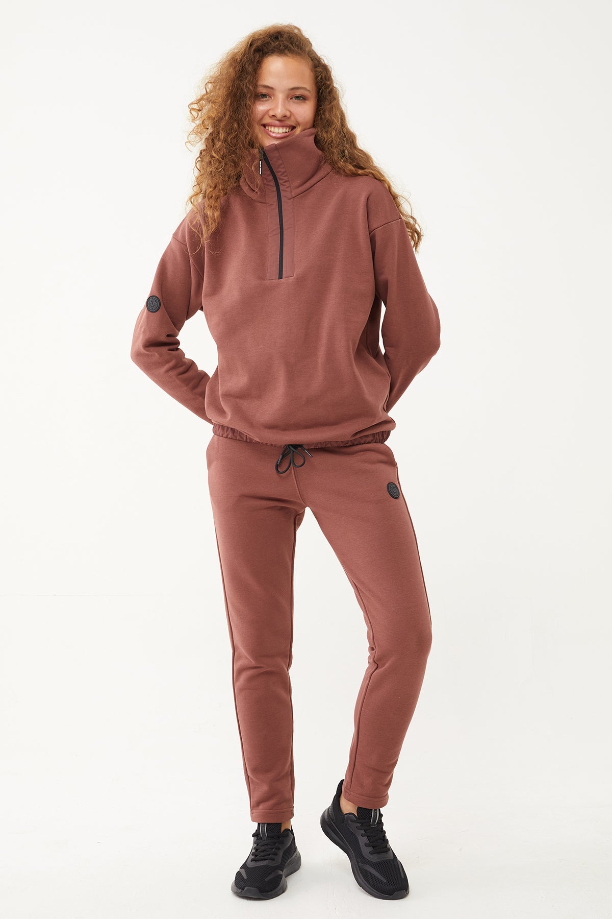 Women's Half Zipper Hoodie Tracksuit