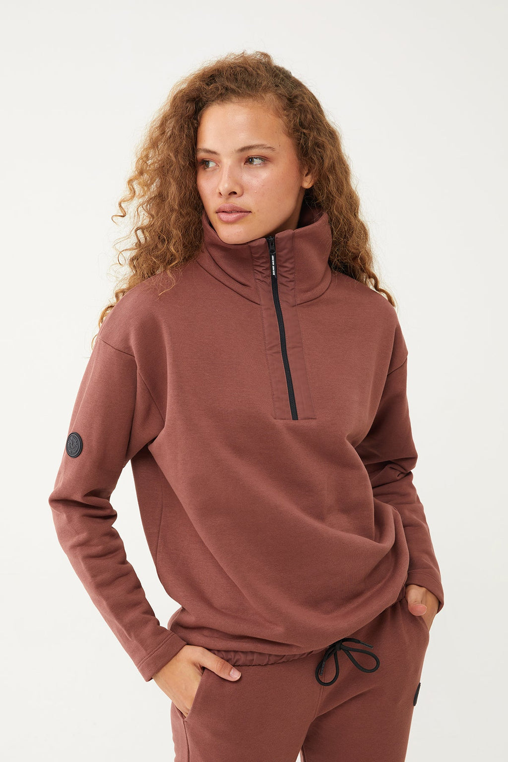 Women's Half Zipper Hoodie Tracksuit
