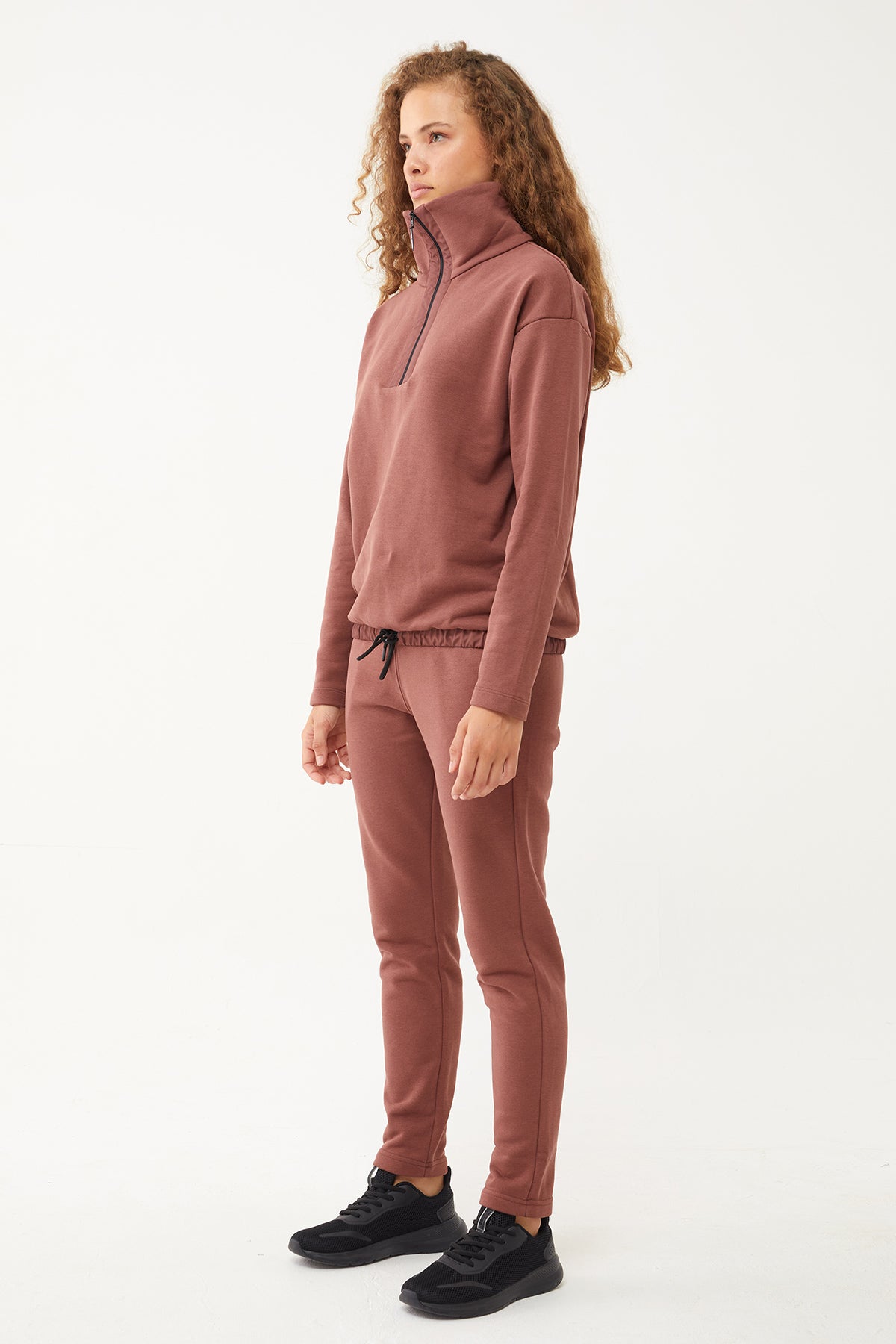 Women's Half Zipper Hoodie Tracksuit