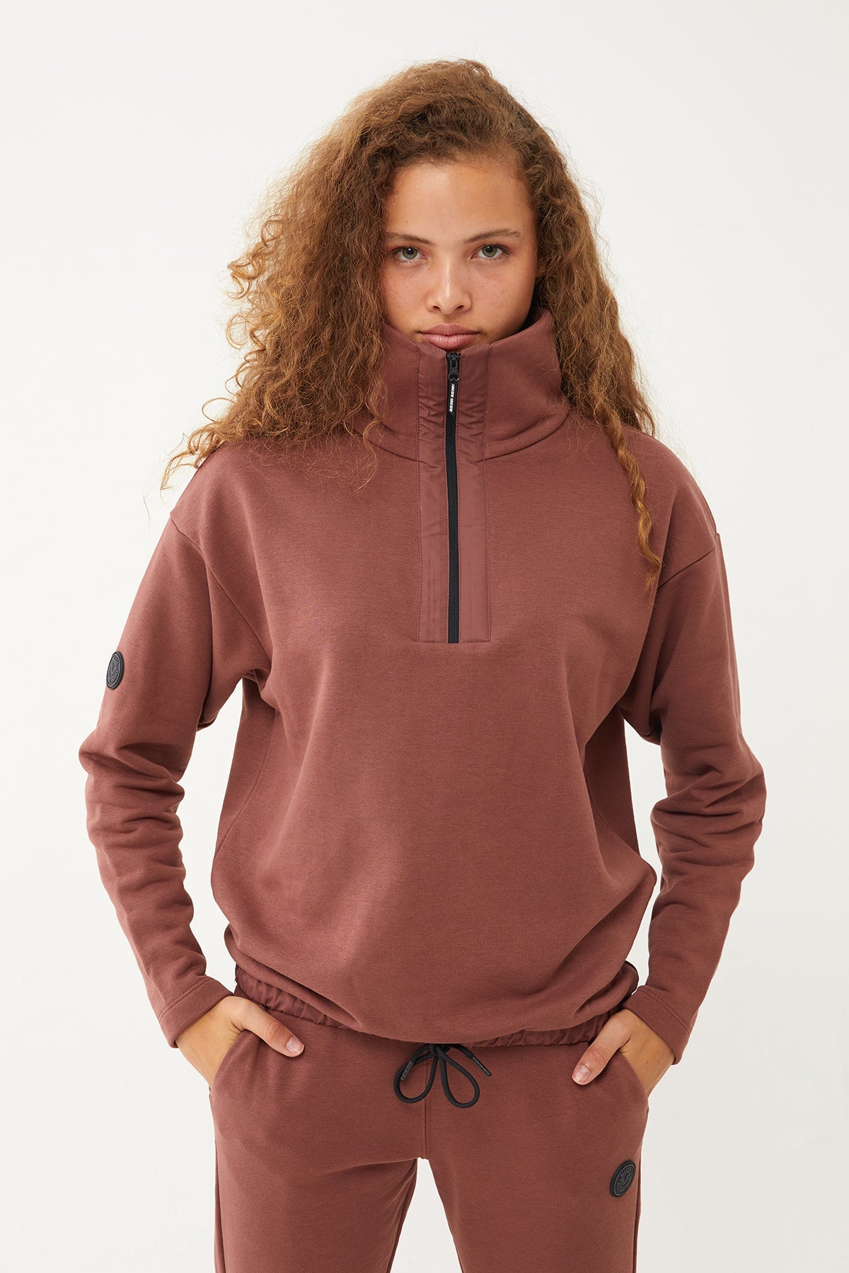 Women's Half Zipper Hoodie Tracksuit
