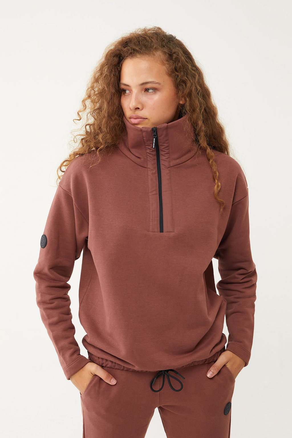 Women's Half Zipper Hoodie Tracksuit