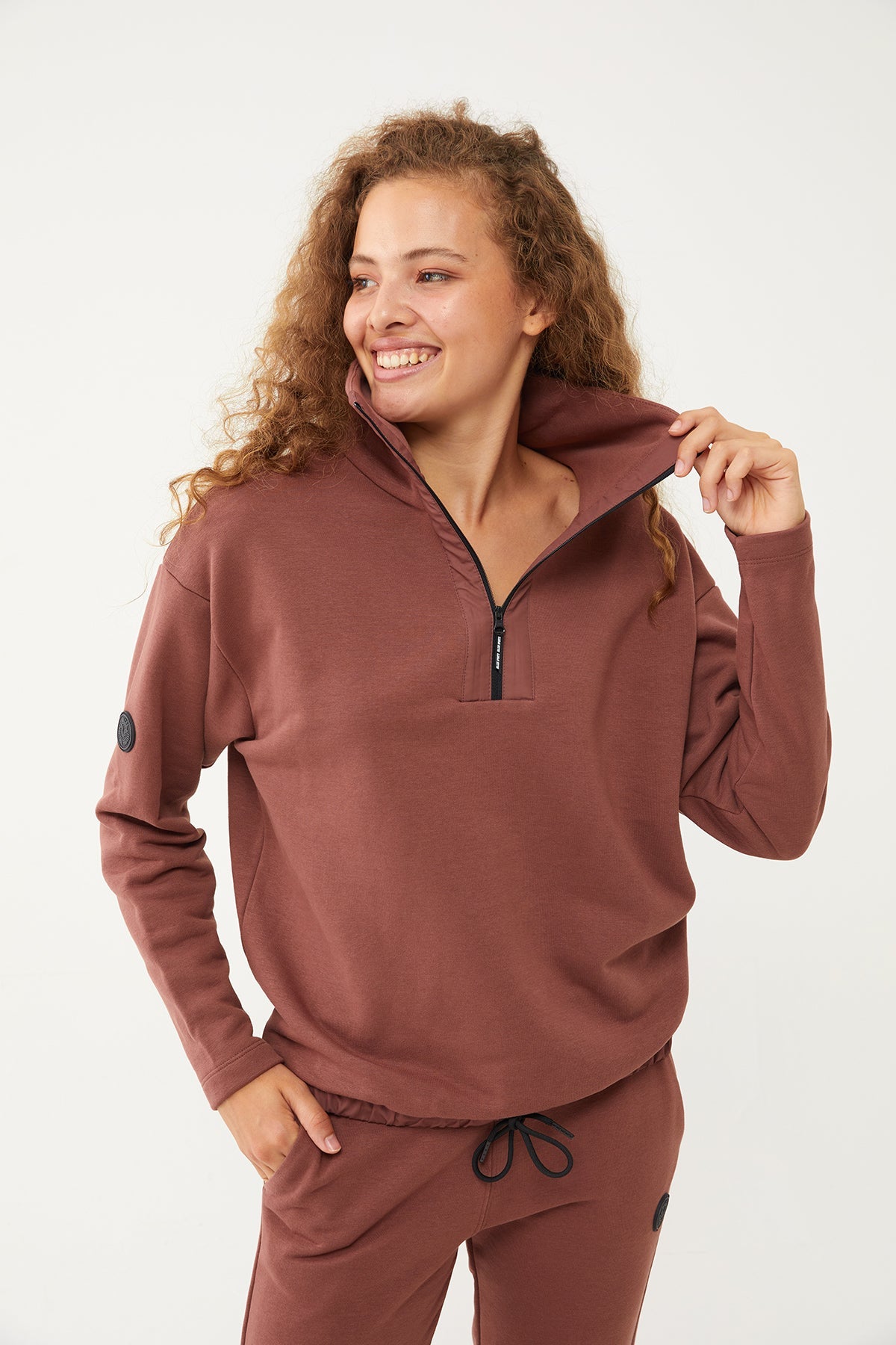 Women's Half Zipper Hoodie Tracksuit