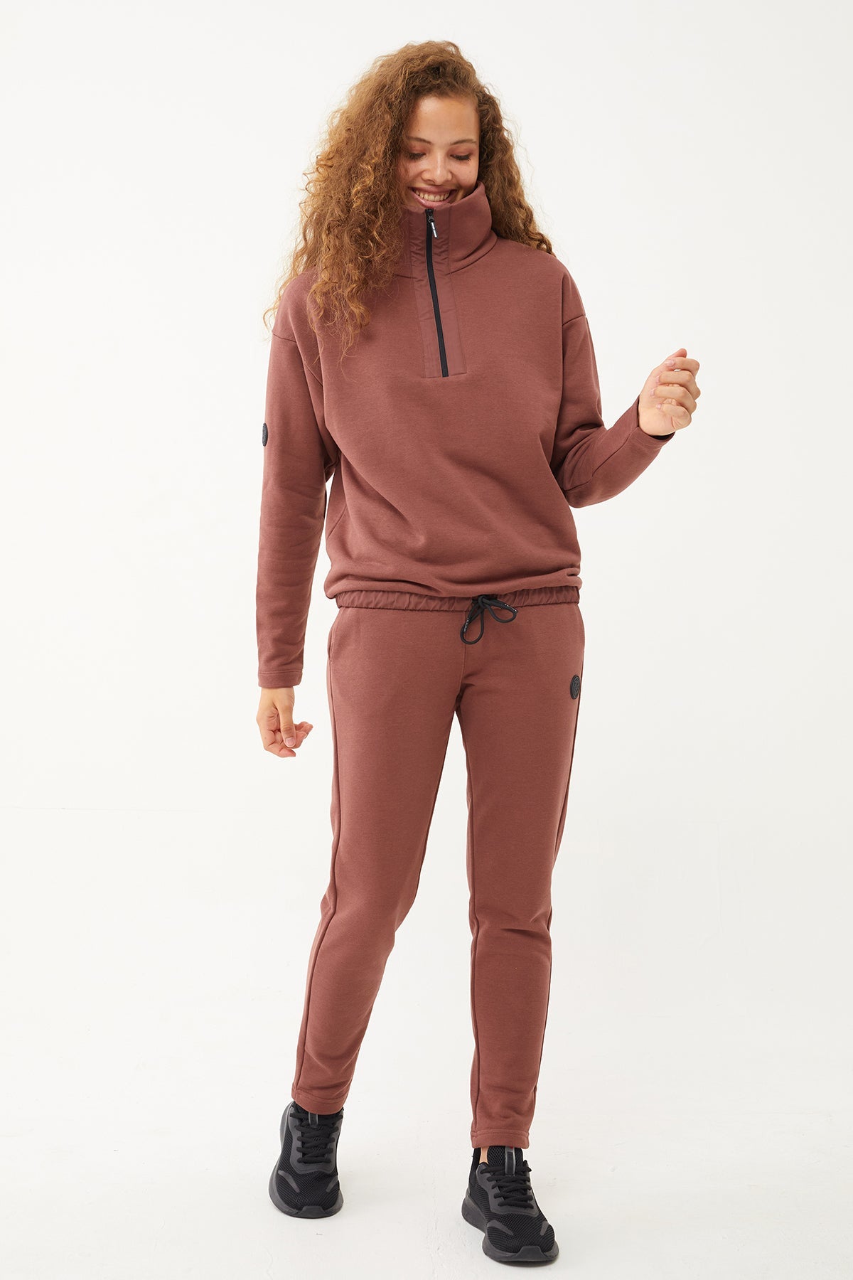 Women's Half Zipper Hoodie Tracksuit