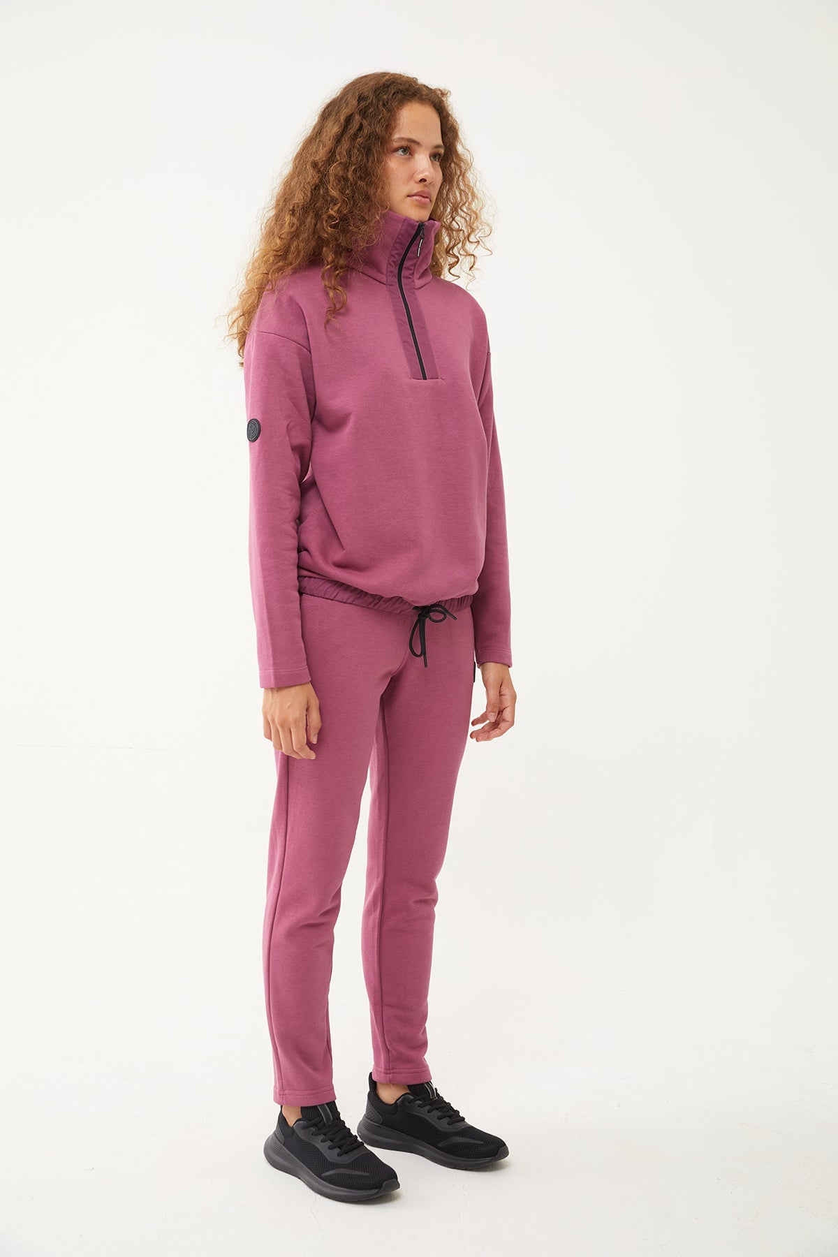 Women's Half Zipper Hoodie Tracksuit