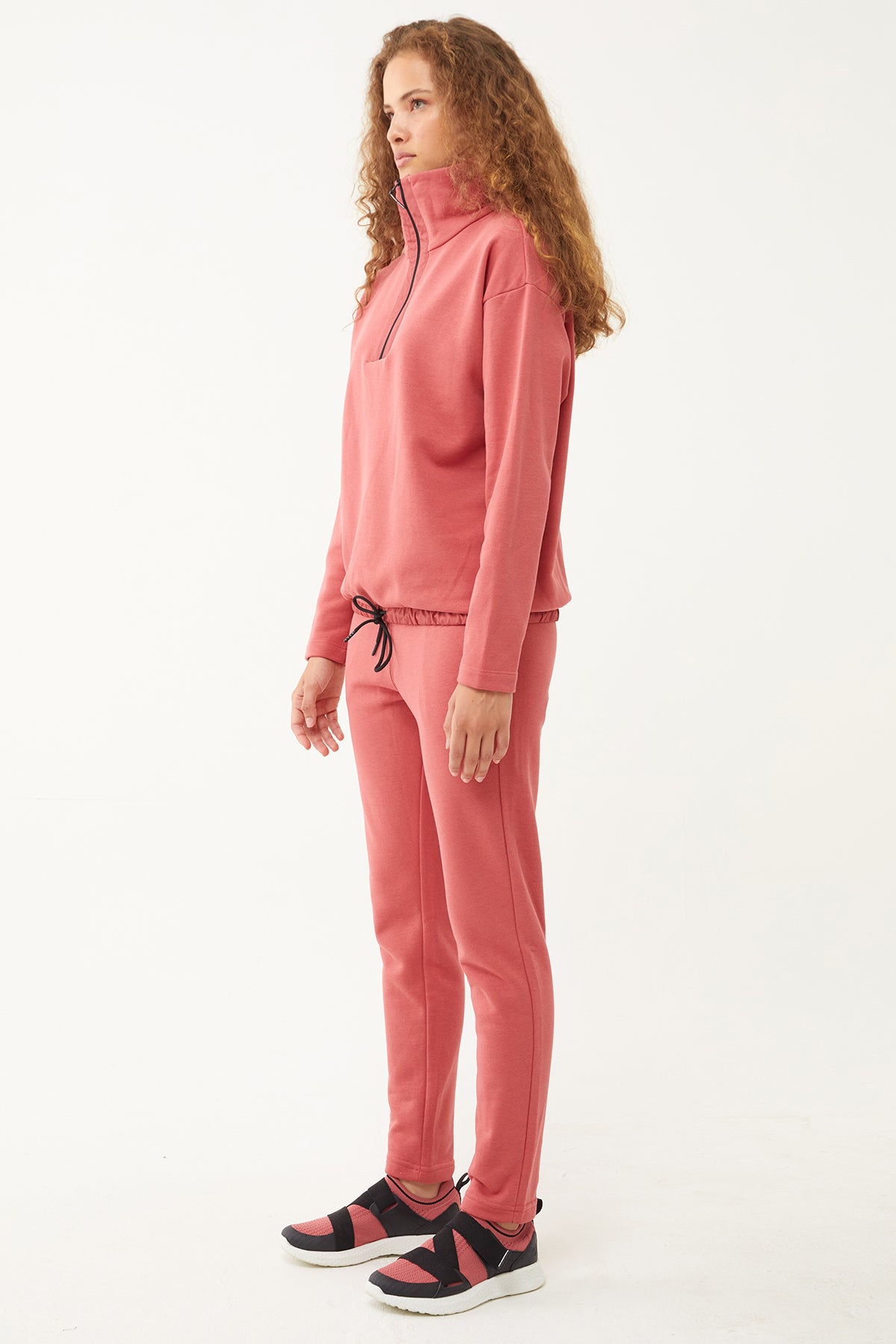 Women's Half Zipper Hoodie Tracksuit