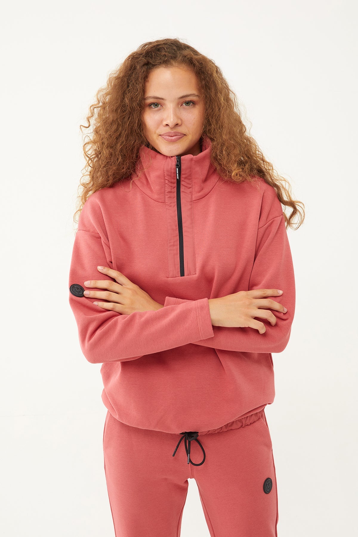 Women's Half Zipper Hoodie Tracksuit