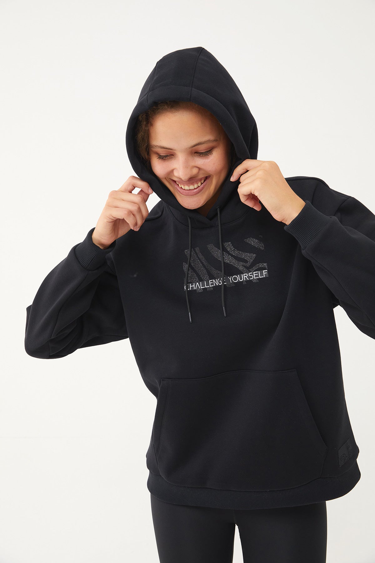 Women's Hooded Glitter Printed Hoodie