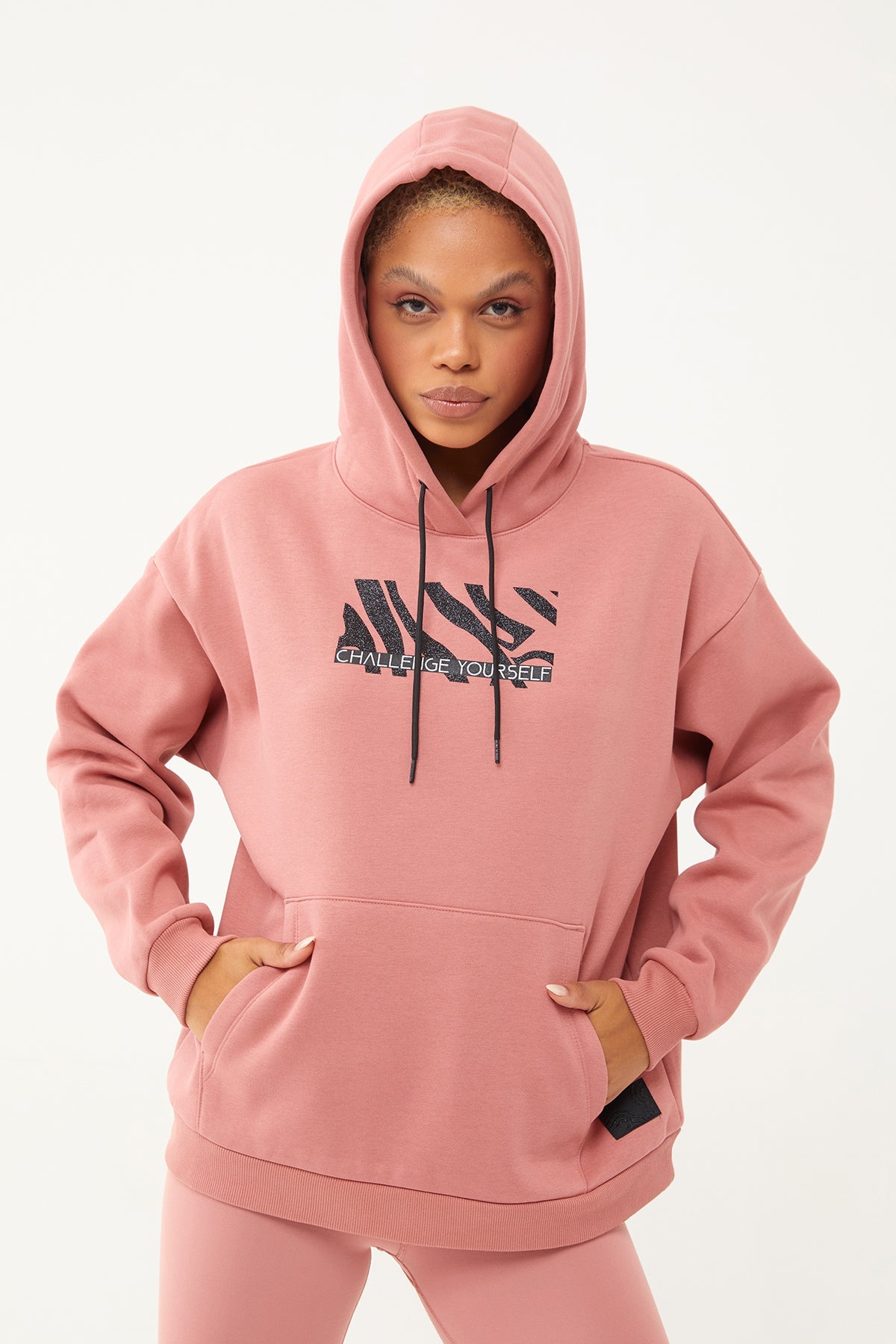 Women's Hooded Glitter Printed Hoodie