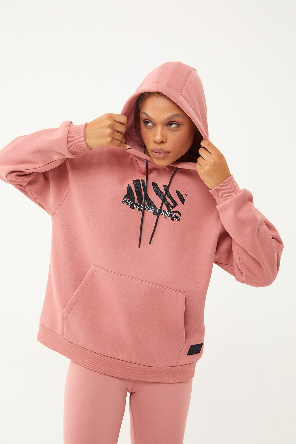 Women's Hooded Glitter Printed Hoodie