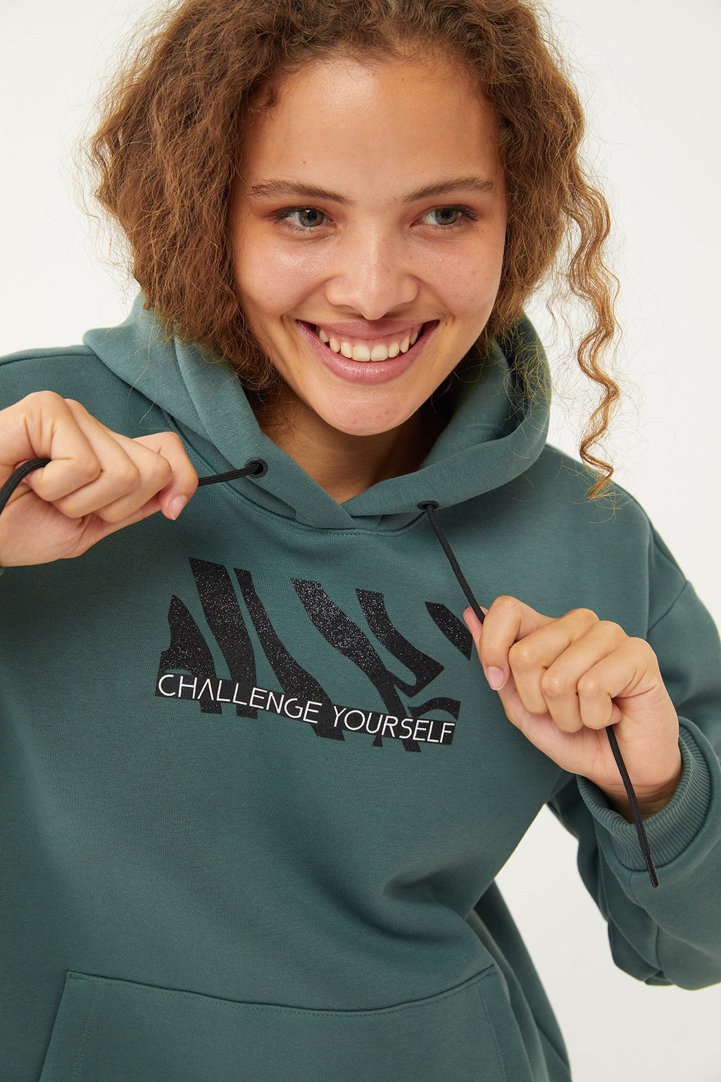Women's Hooded Glitter Printed Hoodie