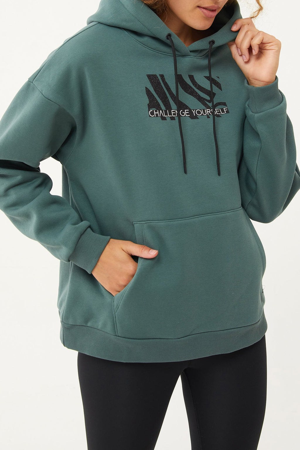 Women's Hooded Glitter Printed Hoodie