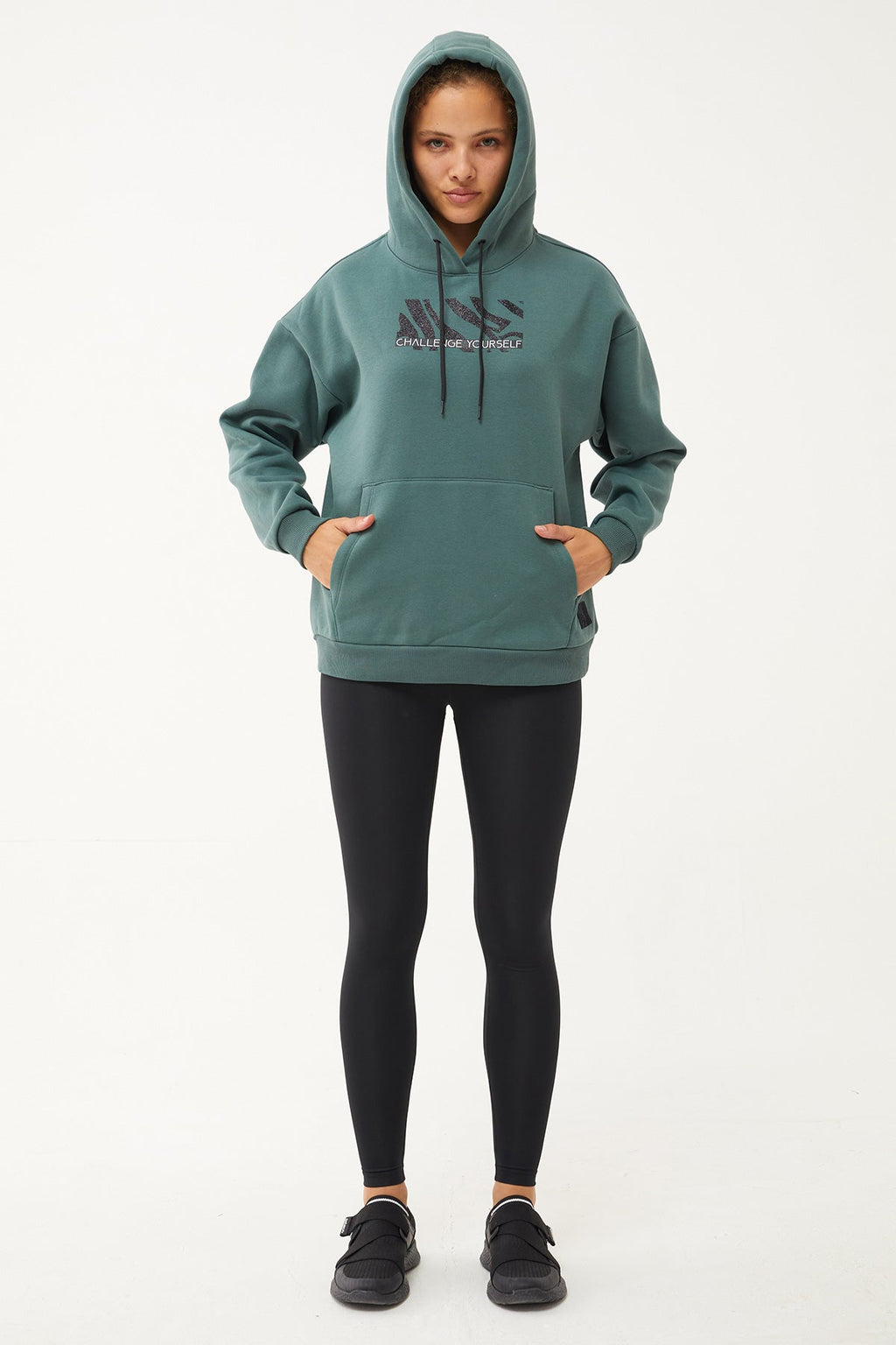 Women's Hooded Glitter Printed Hoodie