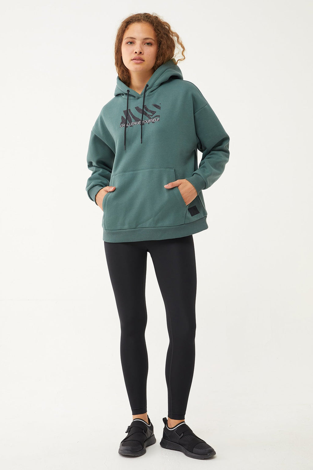 Women's Hooded Glitter Printed Hoodie