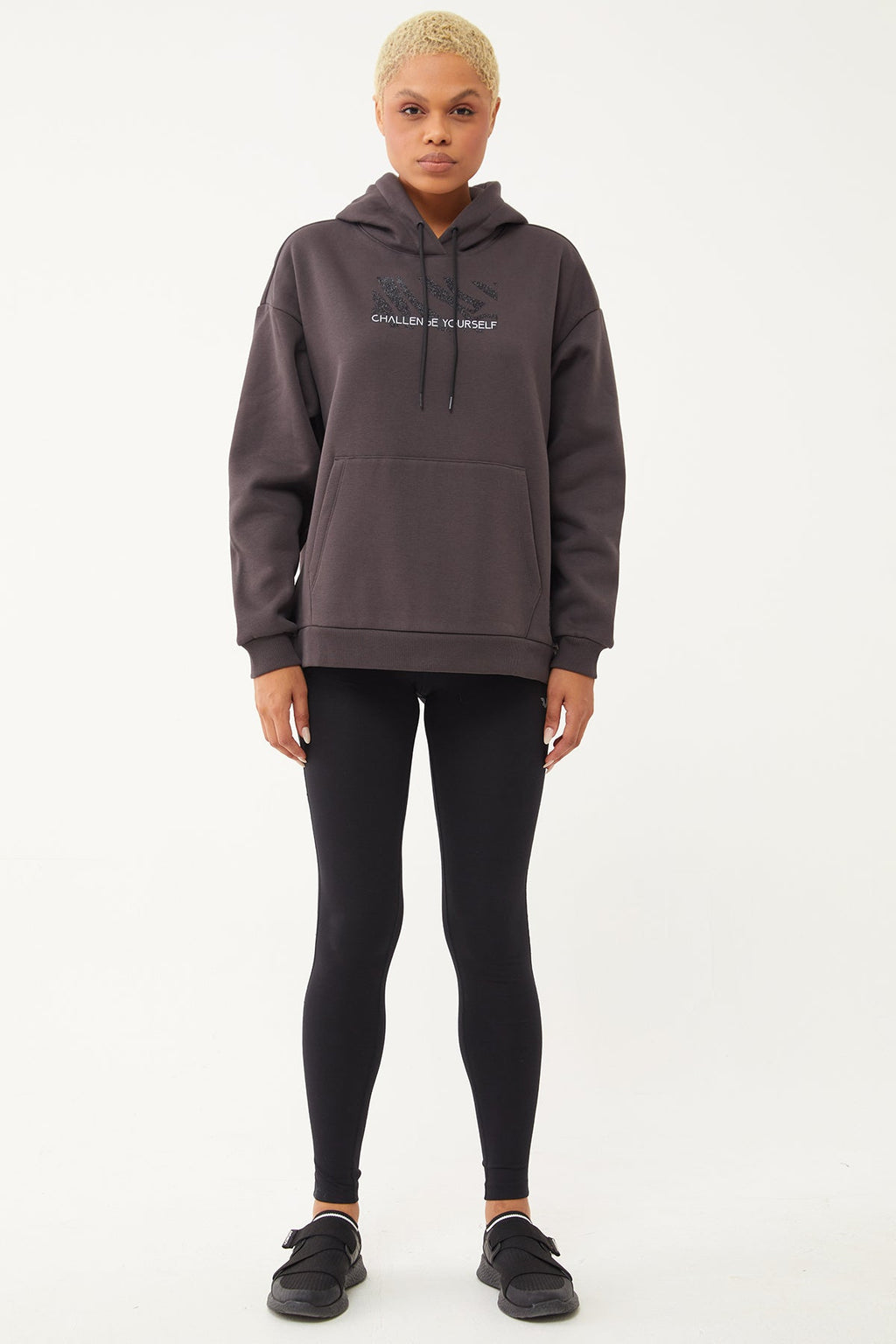 Women's Hooded Glitter Printed Hoodie