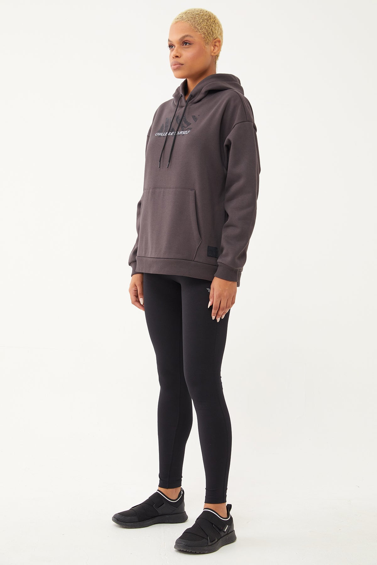 Women's Hooded Glitter Printed Hoodie