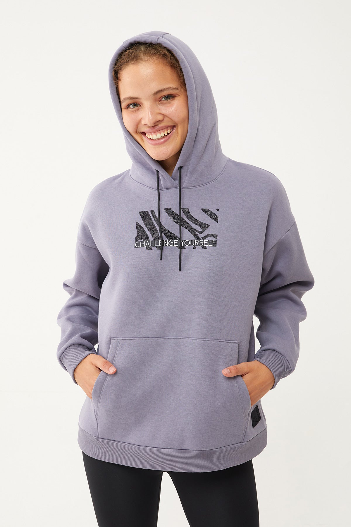 Women's Hooded Glitter Printed Hoodie