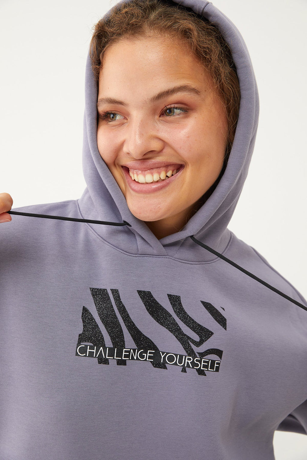 Women's Hooded Glitter Printed Hoodie