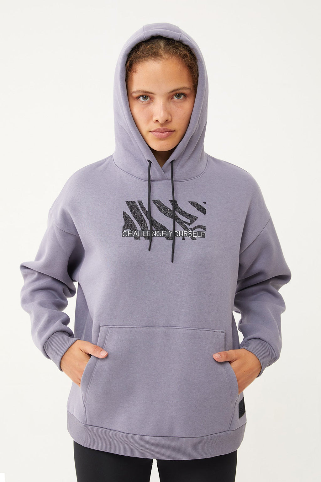 Women's Hooded Glitter Printed Hoodie