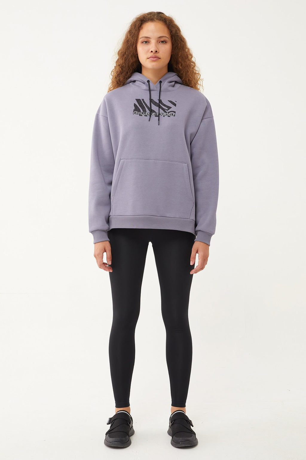 Women's Hooded Glitter Printed Hoodie